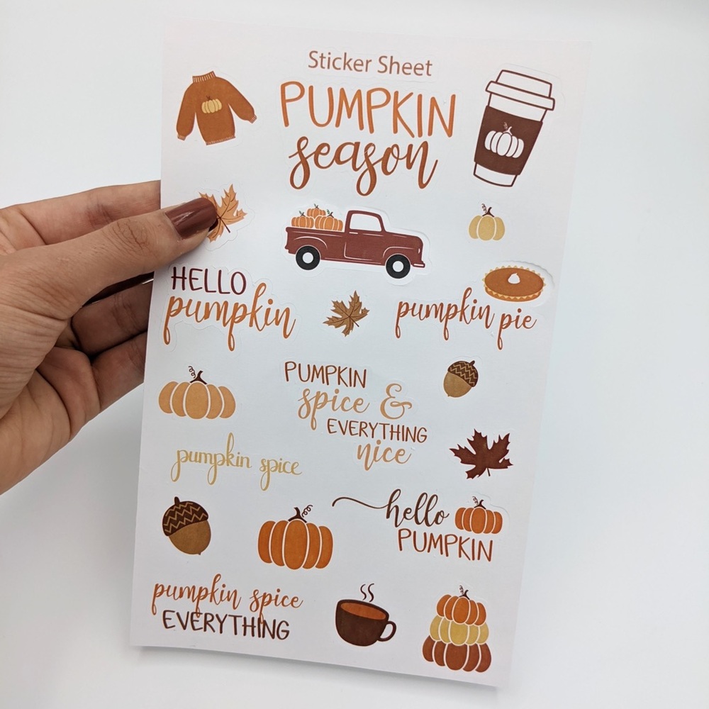Pumpkin Season Sticker Sheet | Fall Stickers